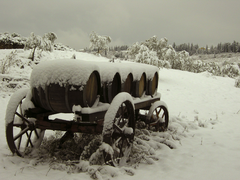 La magica atmosfera del Chianti innevato